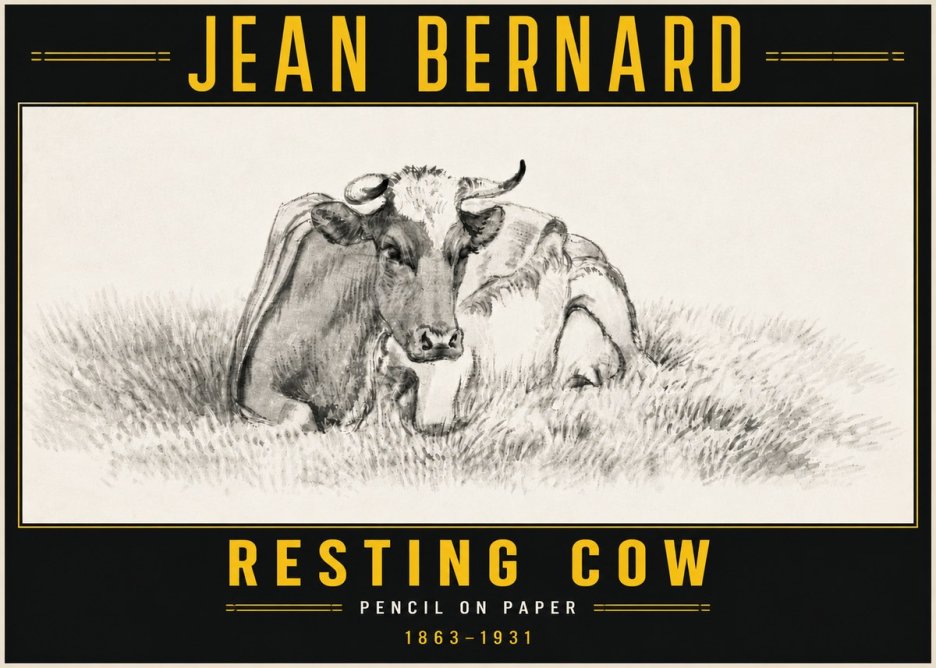 Jean Bernard Resting Cow IV No6 - Plakát