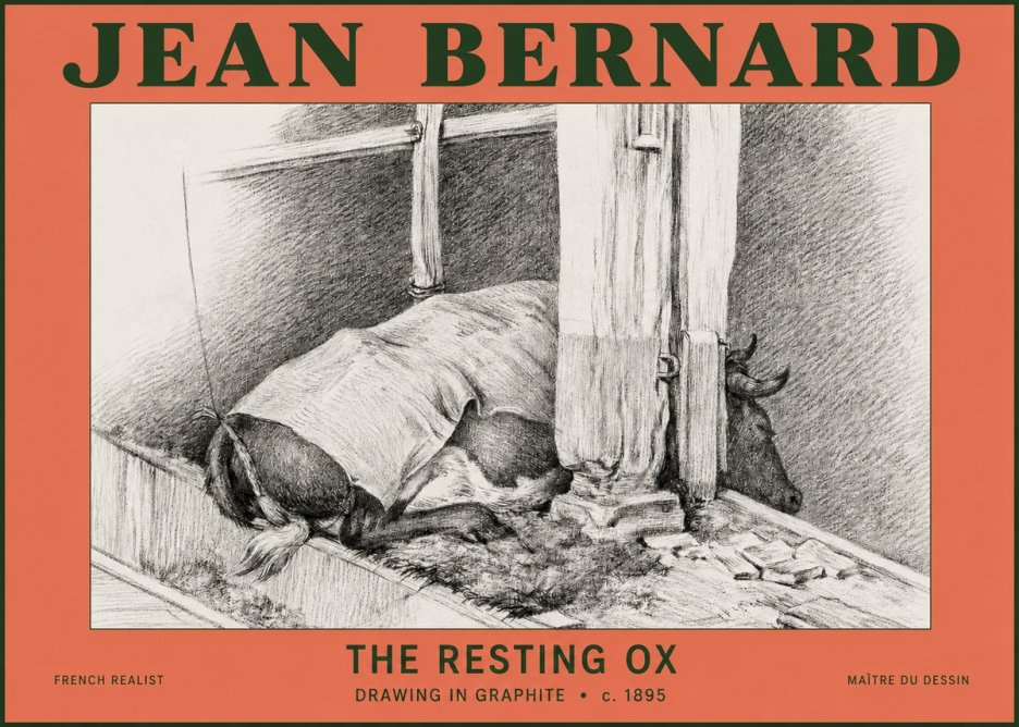 Jean Bernard The Resting Ox No2 - Plakát
