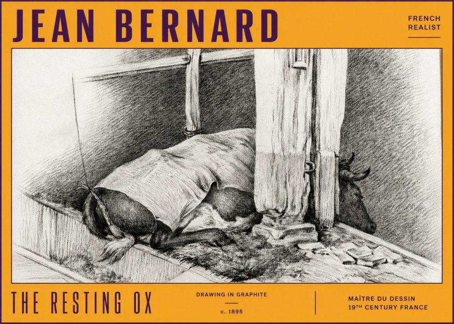 Jean Bernard The Resting Ox No4 - Plakát