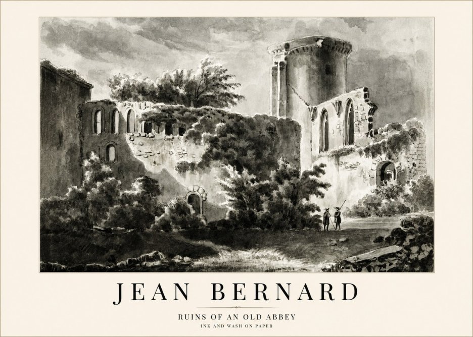 Jean Bernard Ruins of an Old Abbey No1 - Plakát