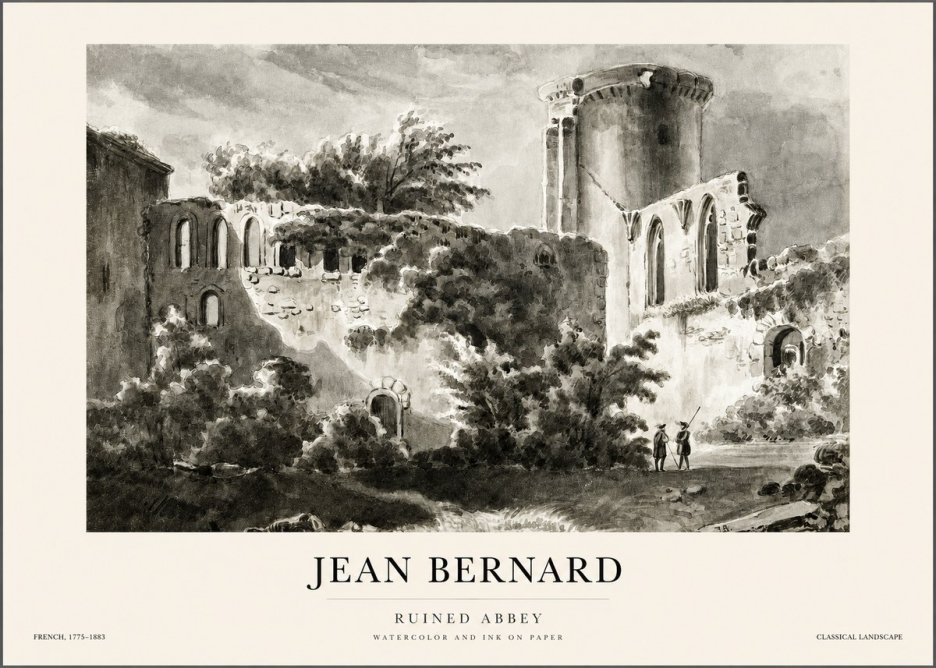 Jean Bernard Ruins of an Old Abbey No2 - Plakát