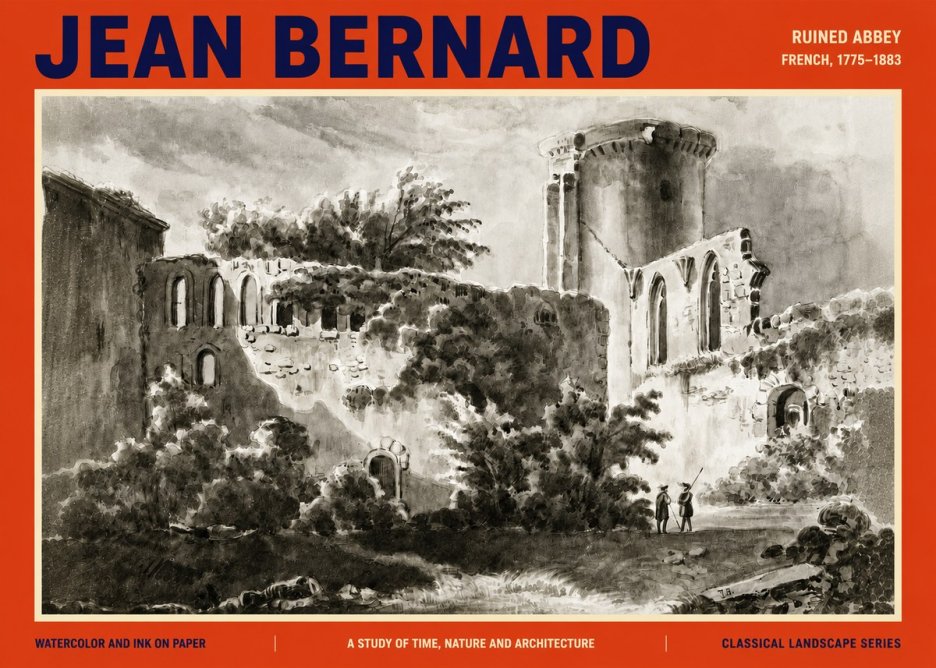 Jean Bernard Ruins of an Old Abbey No4 - Plakát