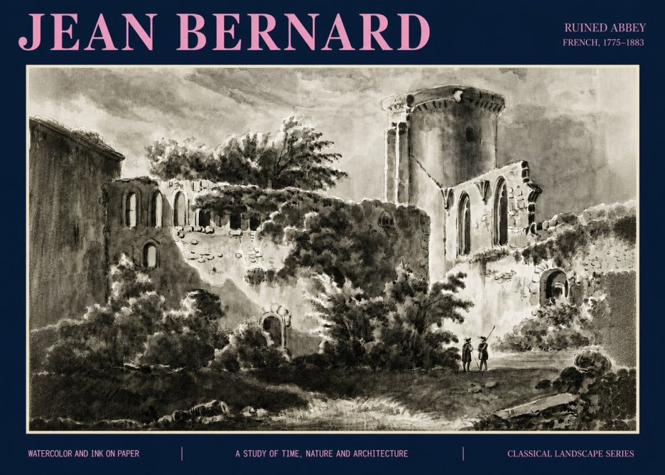 Jean Bernard Ruins of an Old Abbey No5 - Plakát