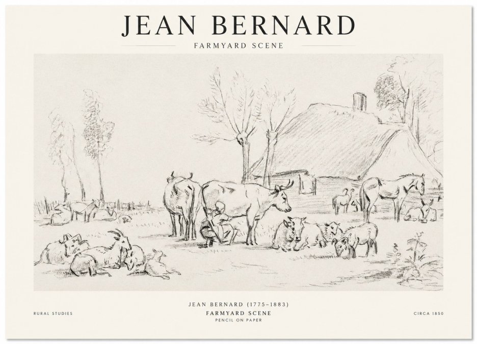 Jean Bernard Farmyard Scene No1 - Plakát