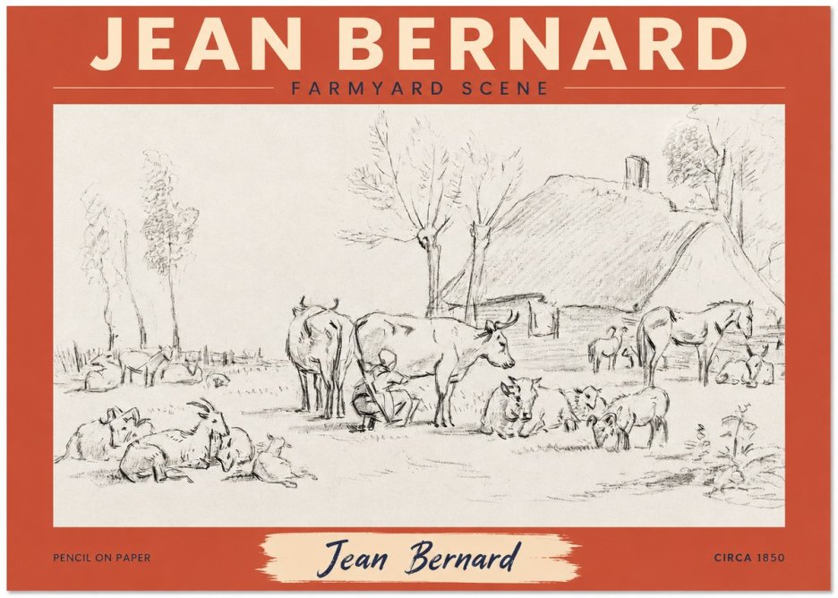 Jean Bernard Farmyard Scene No2 - Plakát
