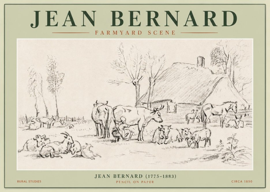 Jean Bernard Farmyard Scene No3 - Plakát
