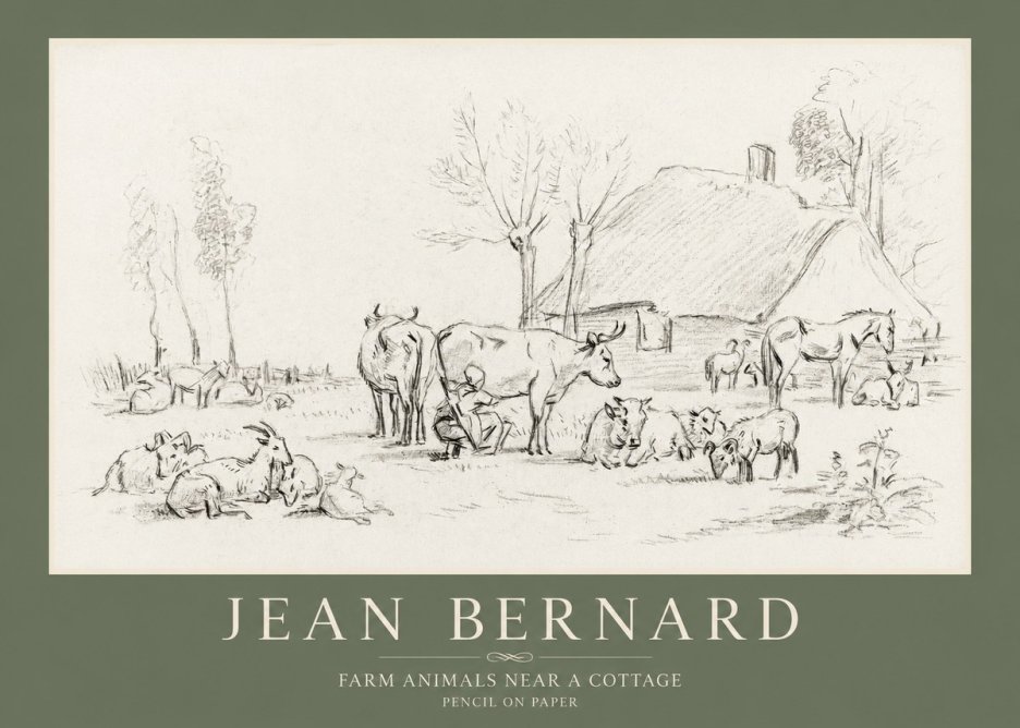 Jean Bernard Farmyard Scene No4 - Plakát