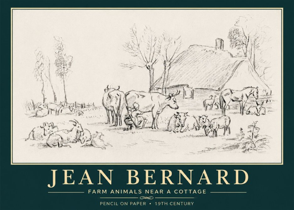 Jean Bernard Farmyard Scene No6 - Plakát