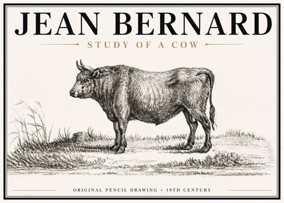 Jean Bernard Study of a Cow XIII No6 - Plakát