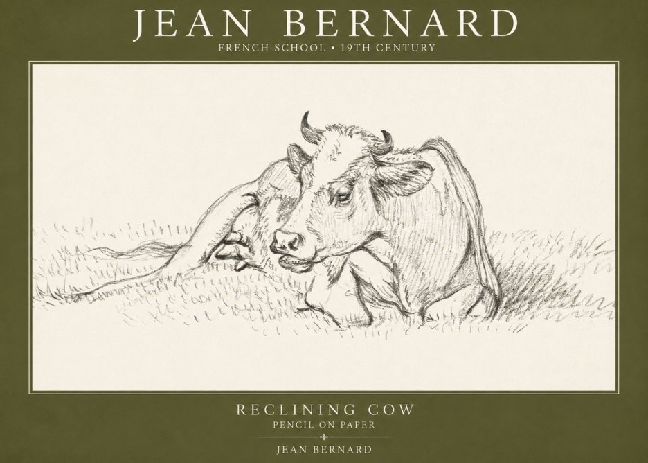 Jean Bernard Reclining Cow III No1 - Plakát