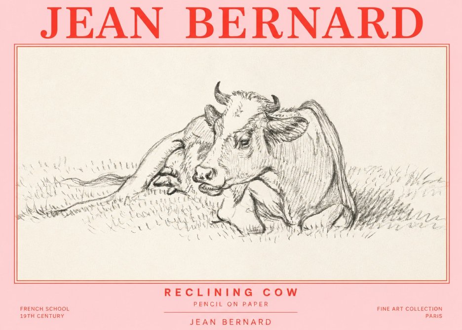 Jean Bernard Reclining Cow III No2 - Plakát