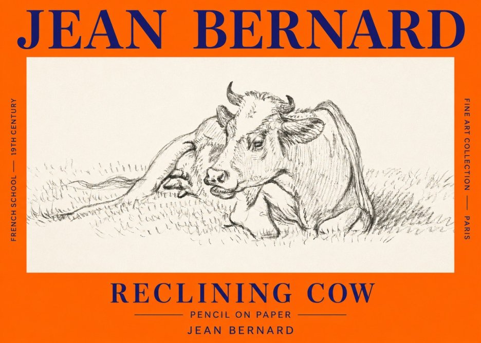 Jean Bernard Reclining Cow III No3 - Plakát