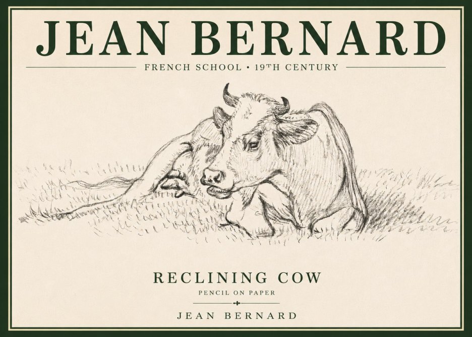 Jean Bernard Reclining Cow III No4 - Plakát