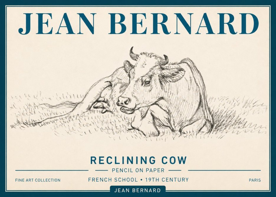Jean Bernard Reclining Cow III No5 - Plakát