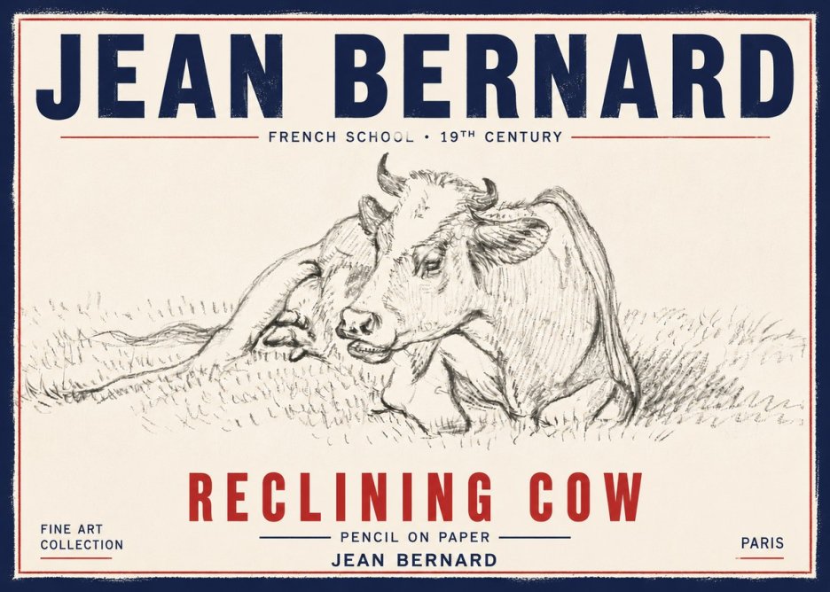 Jean Bernard Reclining Cow III No6 - Plakát