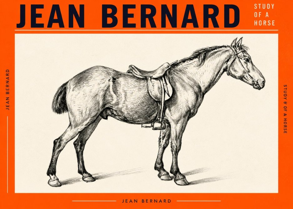 Jean Bernard Study of a Horse X No3 - Plakát