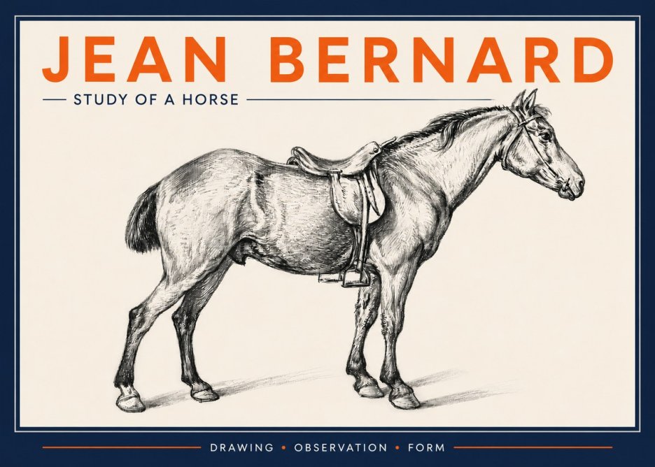 Jean Bernard Study of a Horse X No4 - Plakát