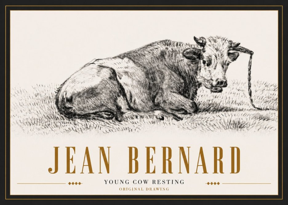 Jean Bernard Young Cow Resting No5 - Plakát