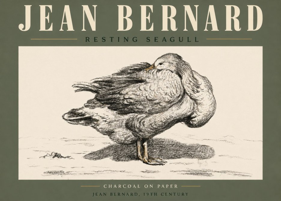 Jean Bernard Resting Seagull No5 - Plakát