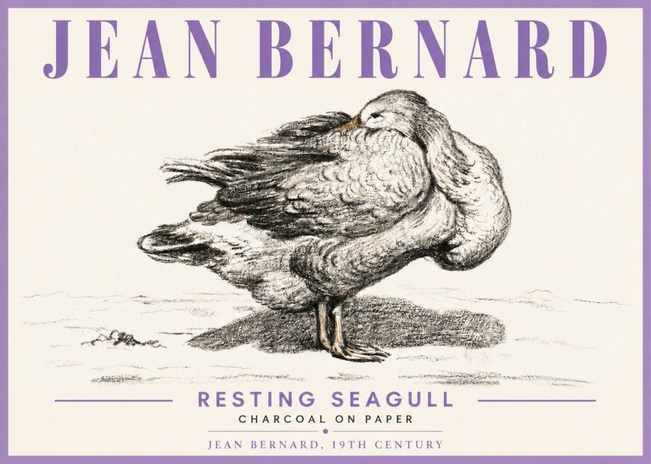 Jean Bernard Resting Seagull No6 - Plakát