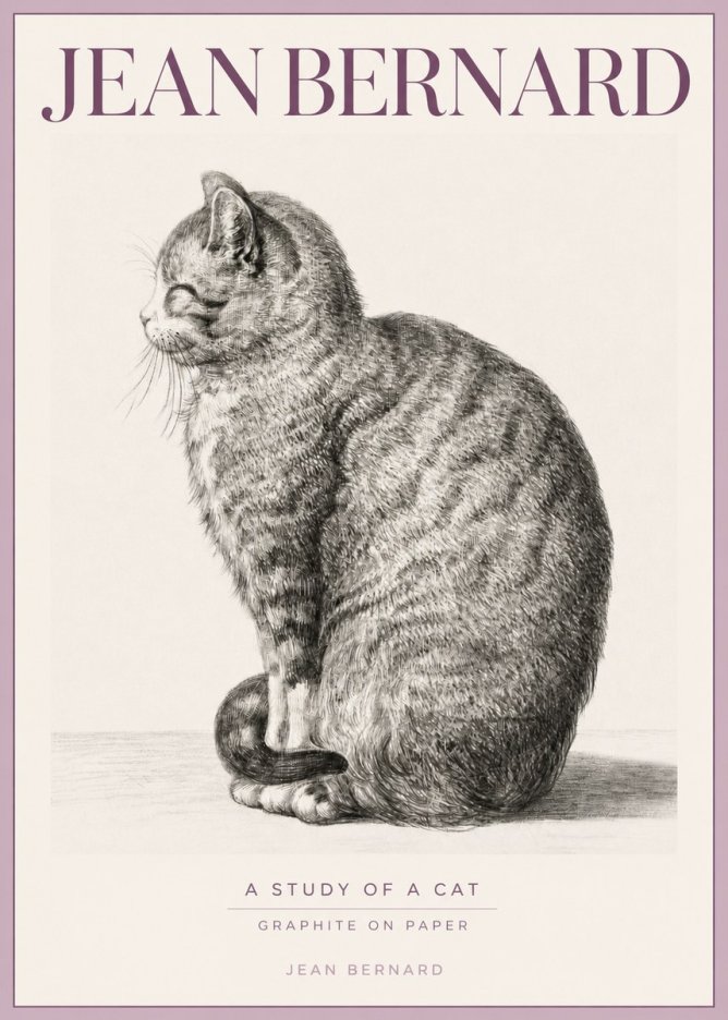 Jean Bernard Cat in Profile No5 - Plakát