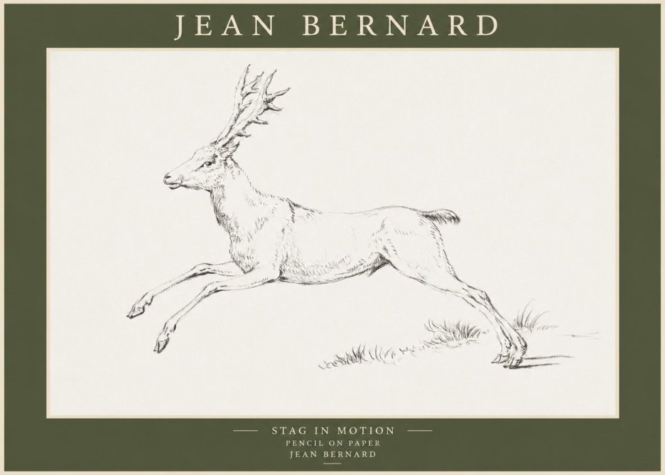 Jean Bernard Stag in Motion No1 - Plakát