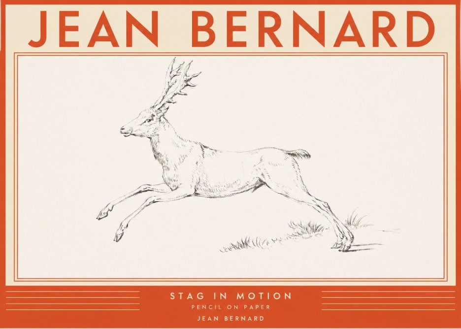 Jean Bernard Stag in Motion No2 - Plakát