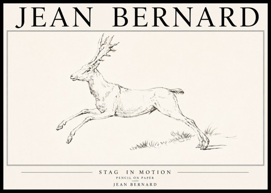 Jean Bernard Stag in Motion No6 - Plakát