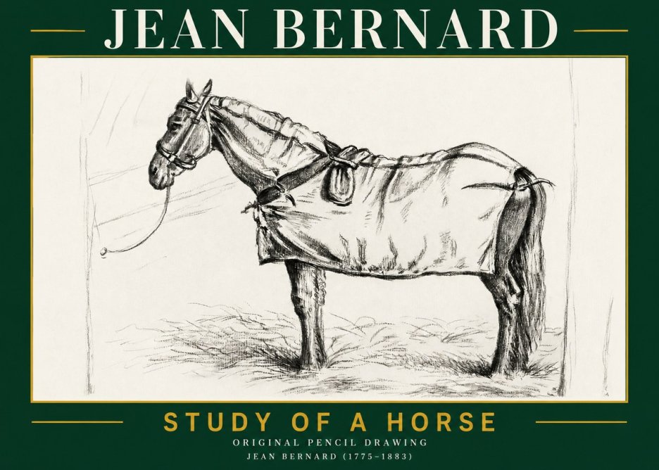 Jean Bernard Study of a Horse XI No2 - Plakát