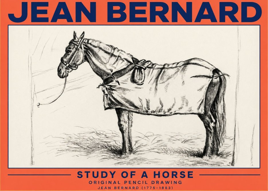 Jean Bernard Study of a Horse XI No3 - Plakát
