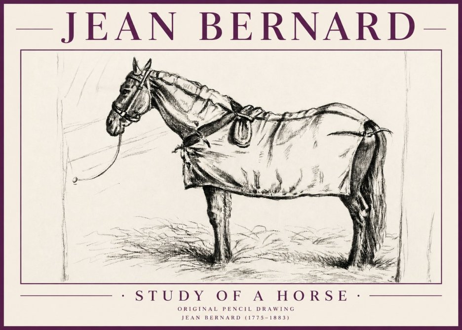 Jean Bernard Study of a Horse XI No4 - Plakát
