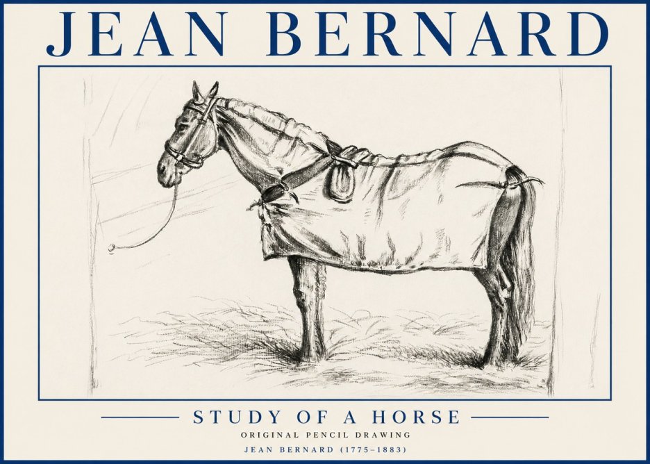 Jean Bernard Study of a Horse XI No5 - Plakát