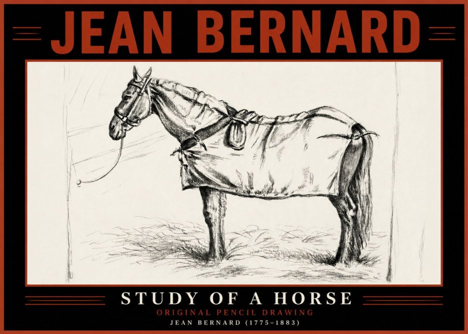 Jean Bernard Study of a Horse XI No6 - Plakát