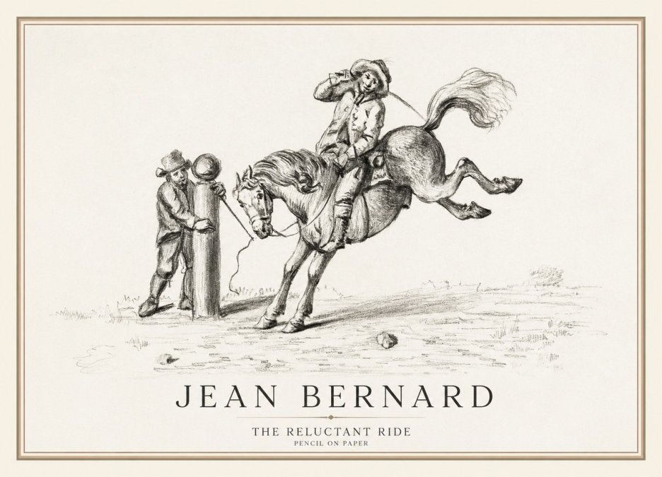 Jean Bernard A Study of the Bucking Horse No3 - Plakát