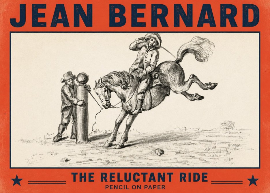 Jean Bernard A Study of the Bucking Horse No4 - Plakát