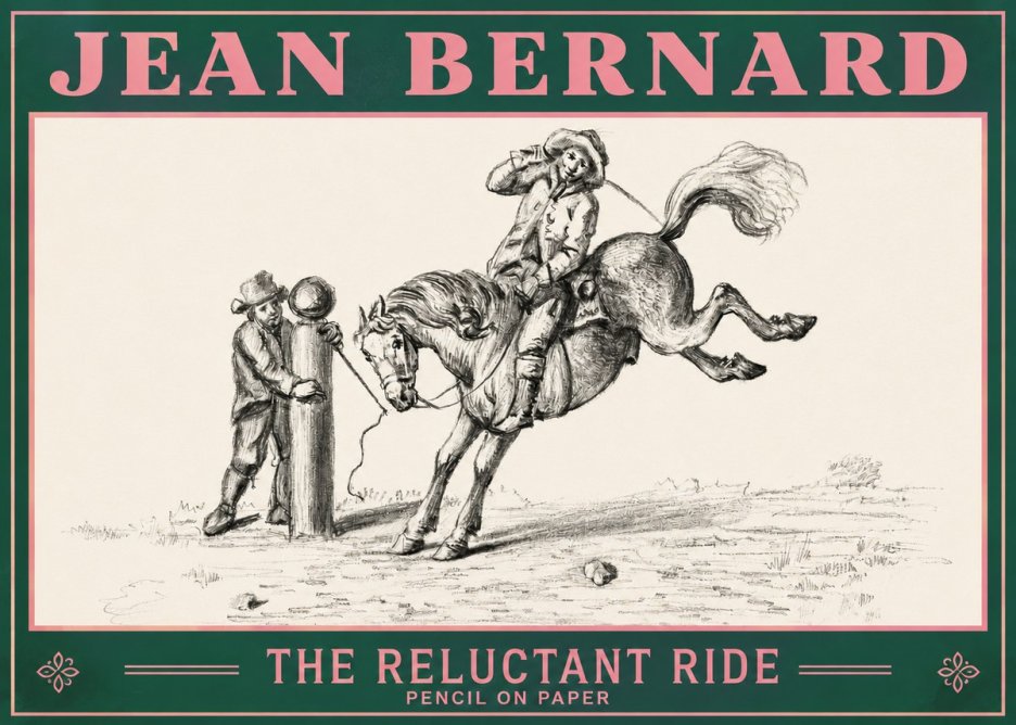 Jean Bernard A Study of the Bucking Horse No5 - Plakát