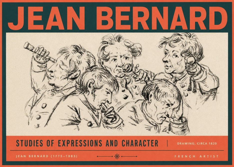Jean Bernard Studies of Expressions and Character No2 - Plakát