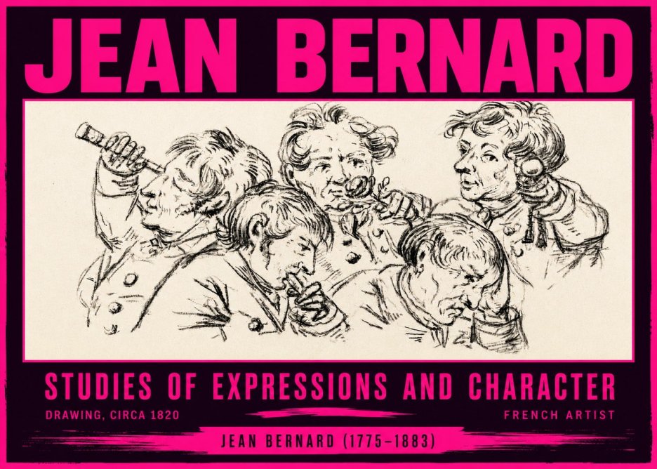 Jean Bernard Studies of Expressions and Character No4 - Plakát