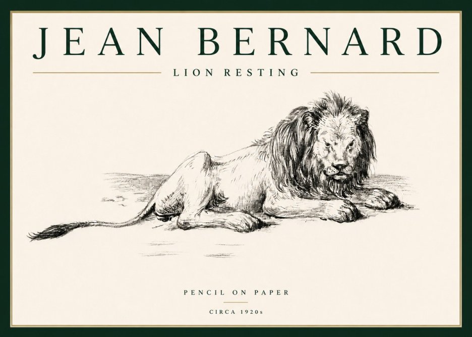 Jean Bernard Lion Resting No4 - Plakát