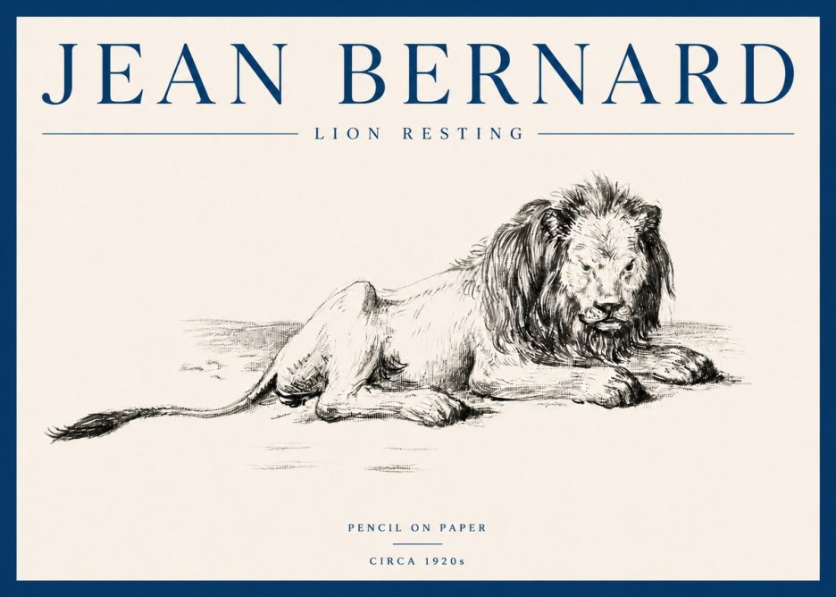 Jean Bernard Lion Resting No5 - Plakát