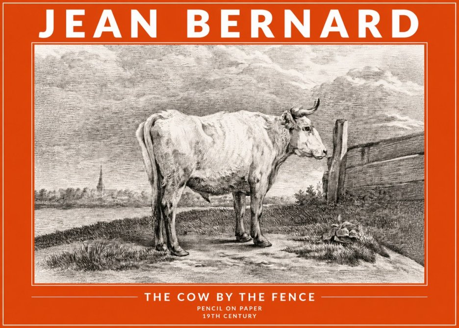 Jean Bernard Study of a Cow XV No4 - Plakát