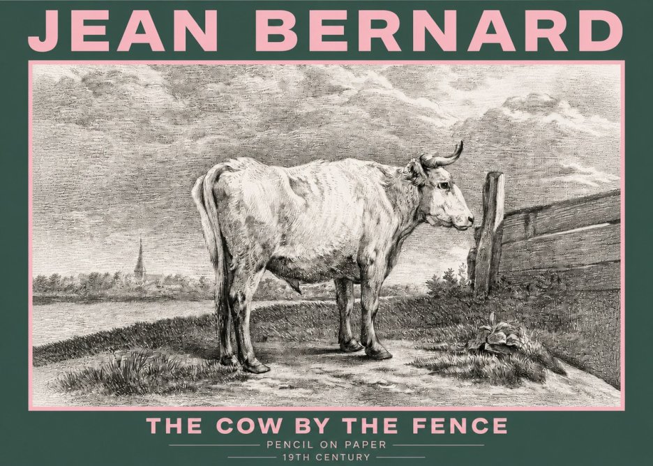 Jean Bernard Study of a Cow XV No5 - Plakát