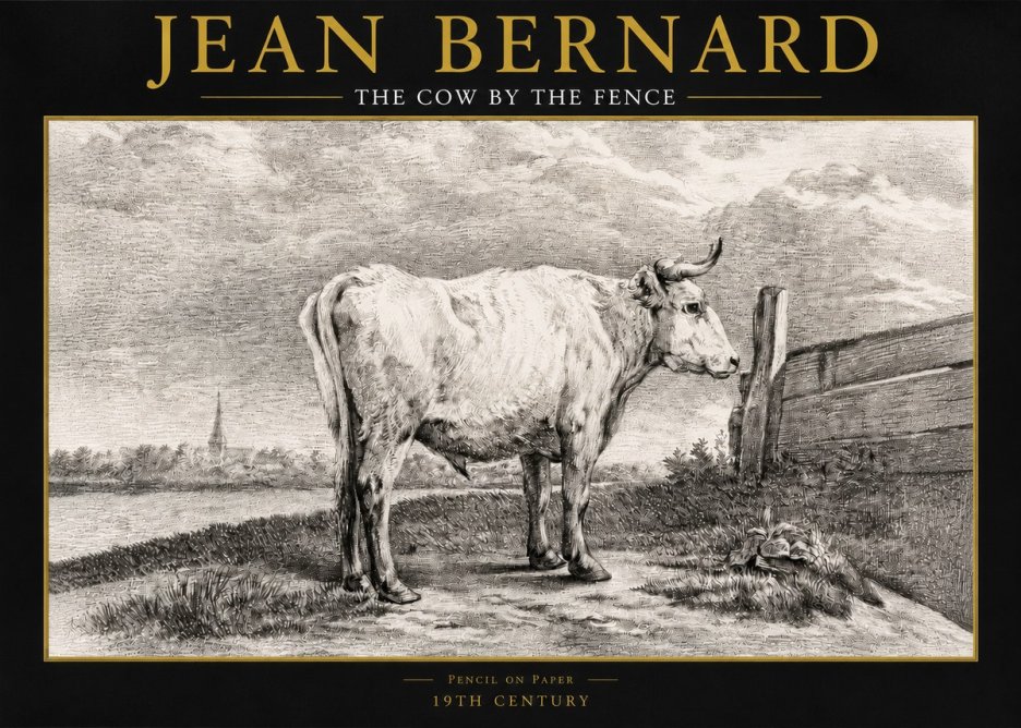 Jean Bernard Study of a Cow XV No6 - Plakát