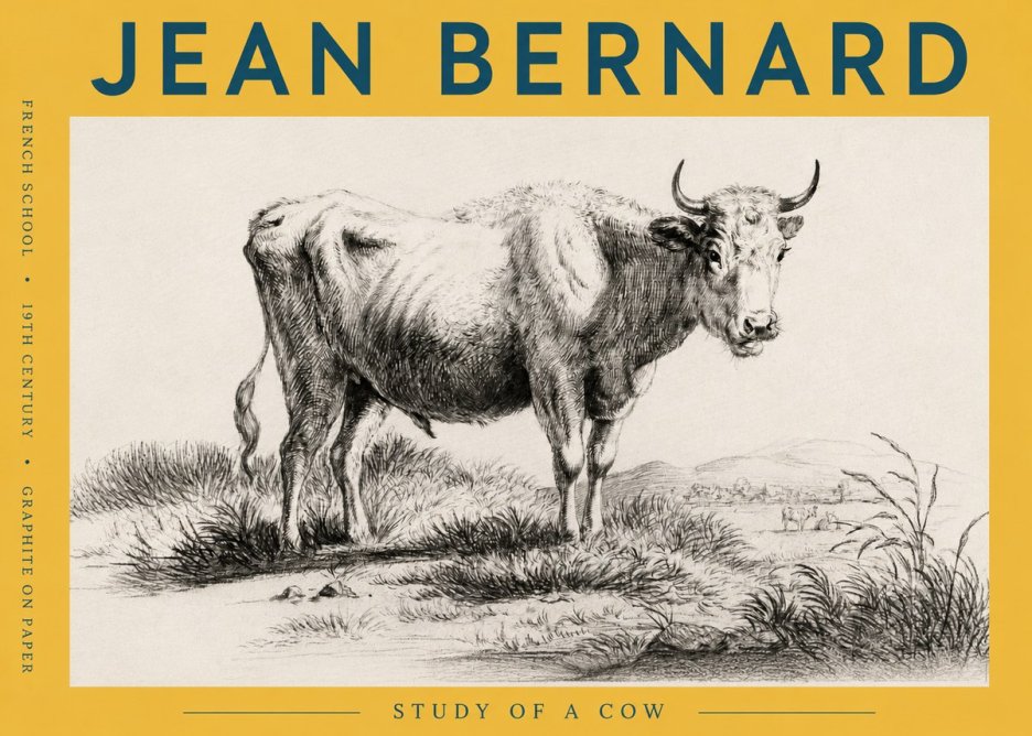 Jean Bernard Study of a Cow XVI No6 - Plakát