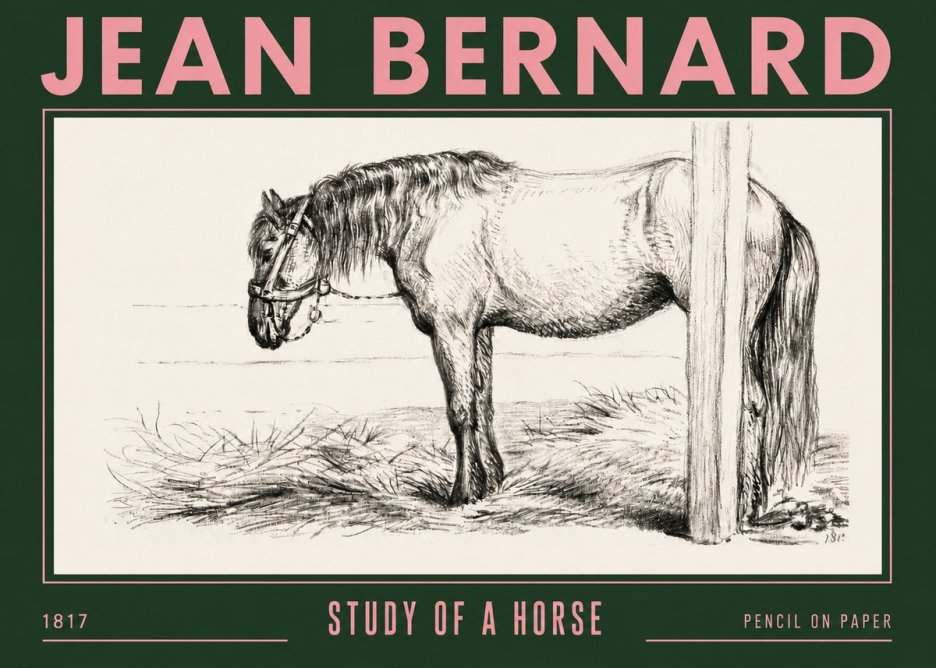 Jean Bernard Study of a Horse XII No4 - Plakát
