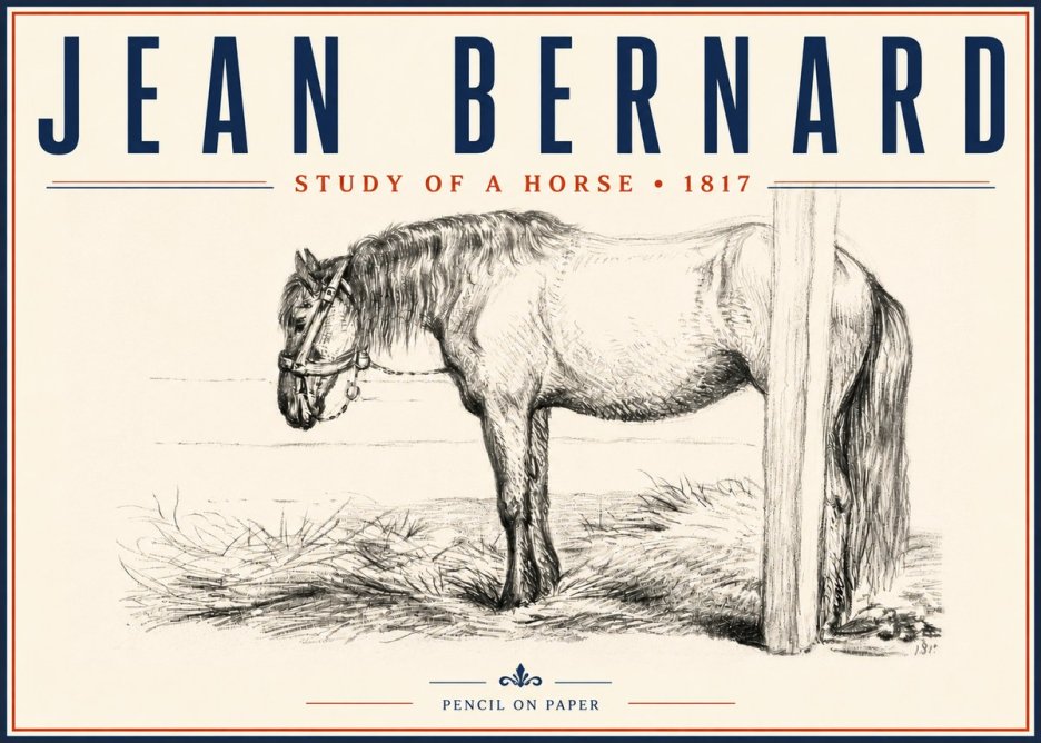 Jean Bernard Study of a Horse XII No5 - Plakát
