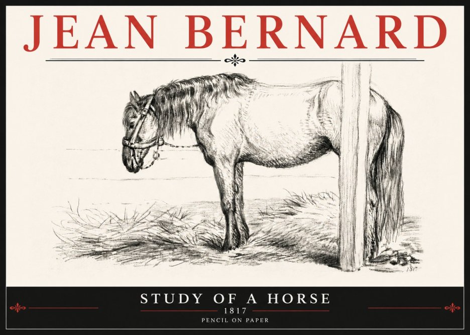 Jean Bernard Study of a Horse XII No6 - Plakát