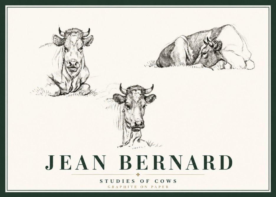 Jean Bernard Studies of Cows II No6 - Plakát