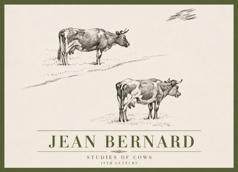 Jean Bernard Studies of Cows III No4 - Plakát