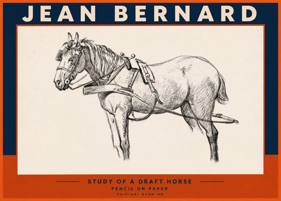 Jean Bernard Study of a Draft Horse I No2 - Plakát